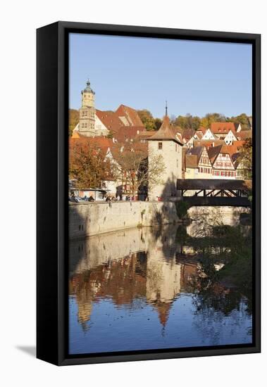 Kocher River and Old Town, Schwaebisch Hall, Hohenlohe, Baden Wurttemberg, Germany, Europe-Markus Lange-Framed Premier Image Canvas