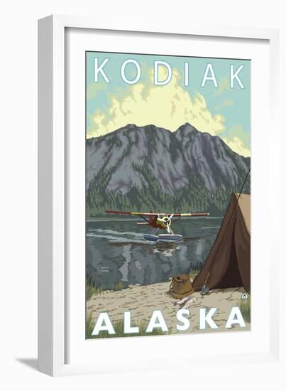 Kodiak, Alaska - Bush Plane Fishing-Lantern Press-Framed Art Print