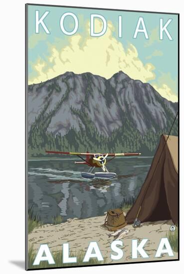 Kodiak, Alaska - Bush Plane Fishing-Lantern Press-Mounted Art Print