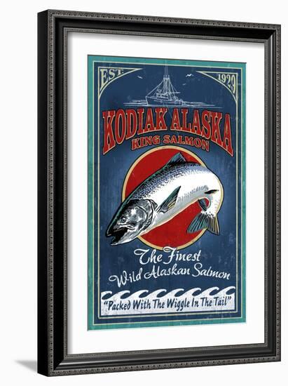 Kodiak, Alaska - King Salmon-Lantern Press-Framed Art Print