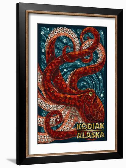 Kodiak, Alaska - Octopus Mosaic-Lantern Press-Framed Art Print