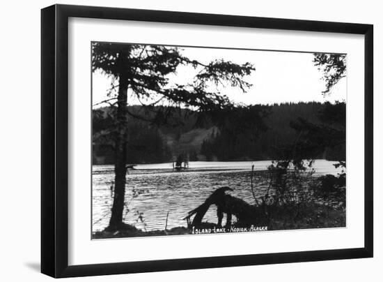 Kodiak, Alaska - View of Island Lake-Lantern Press-Framed Art Print