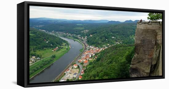 Koenigstein Fortress, Saxon Switzerland, Saxony, Germany, Europe-Hans-Peter Merten-Framed Premier Image Canvas