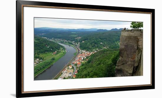 Koenigstein Fortress, Saxon Switzerland, Saxony, Germany, Europe-Hans-Peter Merten-Framed Premium Photographic Print