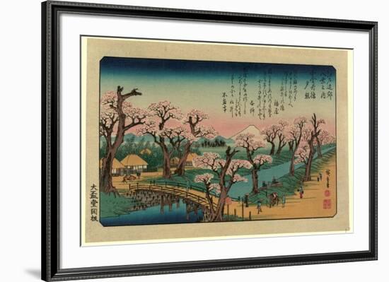 Koganeibashi No Sekisho-Utagawa Hiroshige-Framed Giclee Print