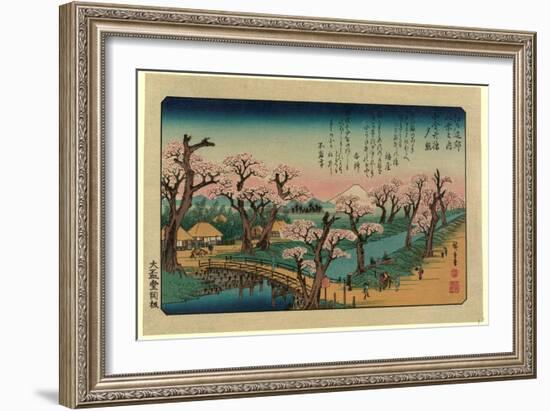 Koganeibashi No Sekisho-Utagawa Hiroshige-Framed Giclee Print