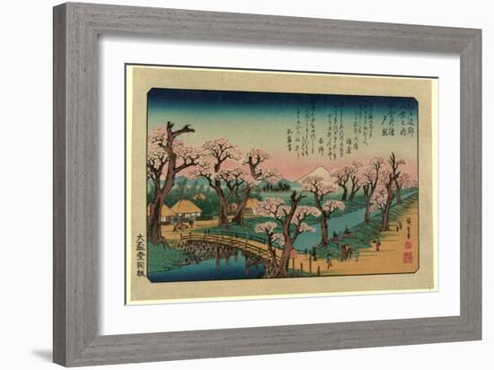 Koganeibashi No Sekisho-Utagawa Hiroshige-Framed Giclee Print