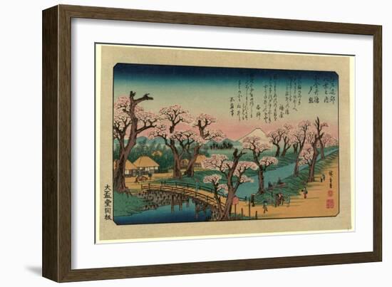 Koganeibashi No Sekisho-Utagawa Hiroshige-Framed Giclee Print