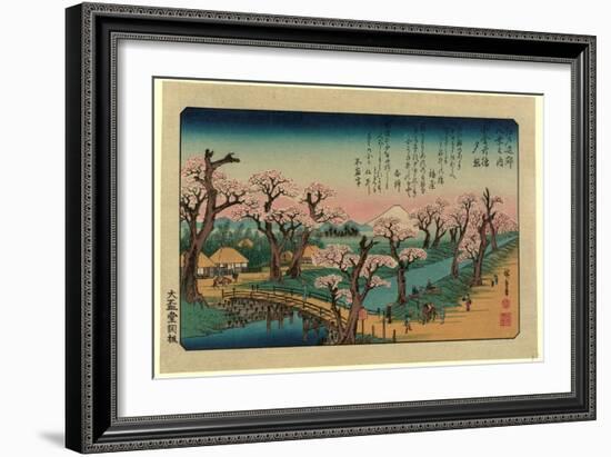 Koganeibashi No Sekisho-Utagawa Hiroshige-Framed Giclee Print