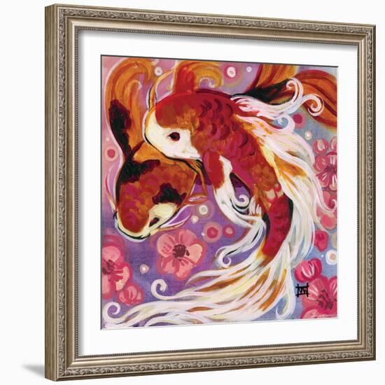 Koi and Cherry Blossoms-Natasha Wescoat-Framed Giclee Print