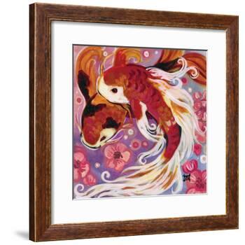 Koi and Cherry Blossoms-Natasha Wescoat-Framed Giclee Print