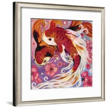 Koi and Cherry Blossoms-Natasha Wescoat-Framed Giclee Print
