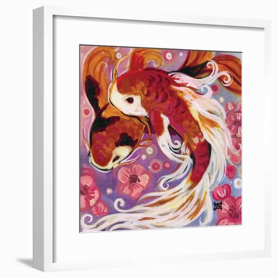 Koi and Cherry Blossoms-Natasha Wescoat-Framed Giclee Print