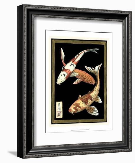 Koi Fish on Black I-Chariklia Zarris-Framed Art Print