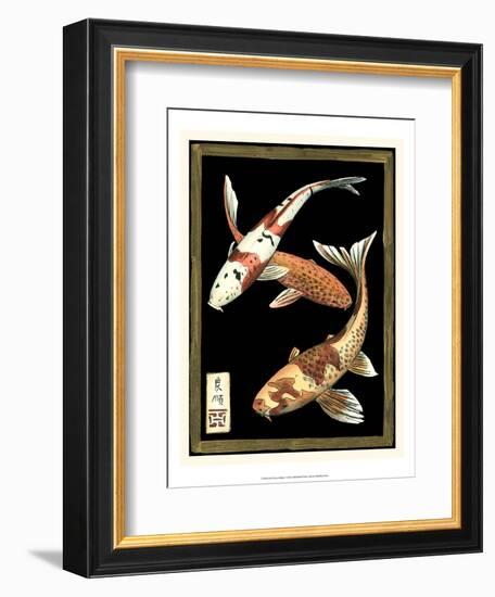 Koi Fish on Black I-Chariklia Zarris-Framed Art Print