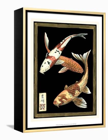 Koi Fish on Black I-Chariklia Zarris-Framed Stretched Canvas