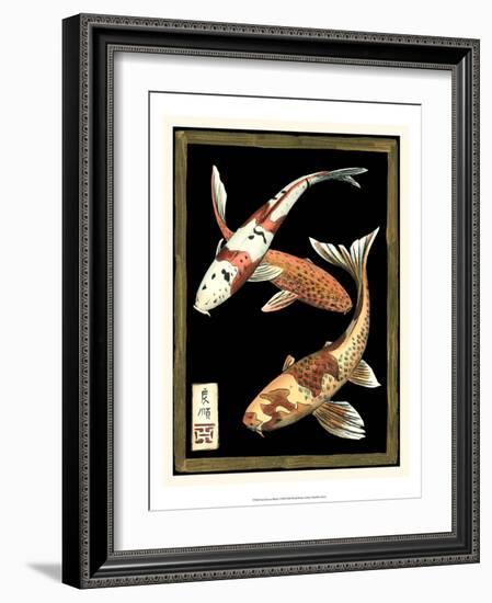 Koi Fish on Black I-Chariklia Zarris-Framed Art Print