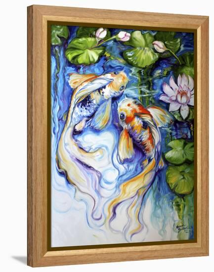 Koi Koi and Lily-Marcia Baldwin-Framed Stretched Canvas