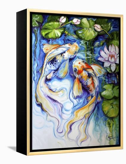 Koi Koi and Lily-Marcia Baldwin-Framed Stretched Canvas