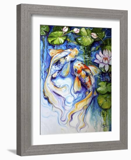 Koi Koi and Lily-Marcia Baldwin-Framed Art Print