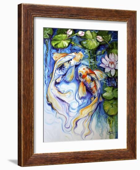 Koi Koi and Lily-Marcia Baldwin-Framed Art Print