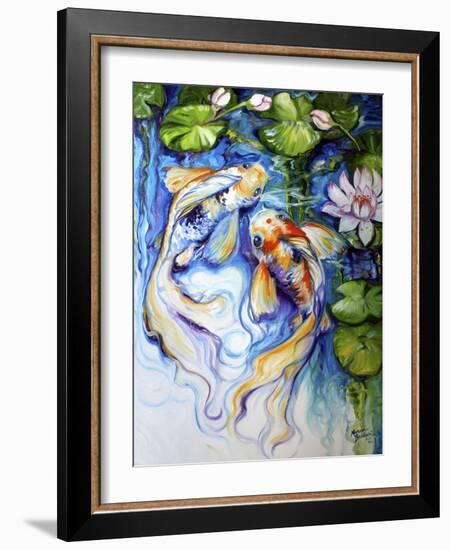 Koi Koi and Lily-Marcia Baldwin-Framed Art Print