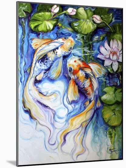 Koi Koi and Lily-Marcia Baldwin-Mounted Art Print