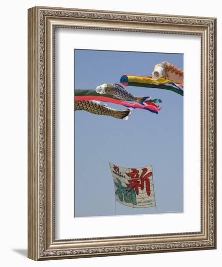 Koi Nobori, Otako Age Giant Kite Flying Festival, Sagamihara, Kanagawa Prefecture, Japan-Christian Kober-Framed Photographic Print