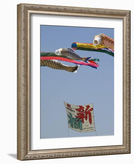 Koi Nobori, Otako Age Giant Kite Flying Festival, Sagamihara, Kanagawa Prefecture, Japan-Christian Kober-Framed Photographic Print