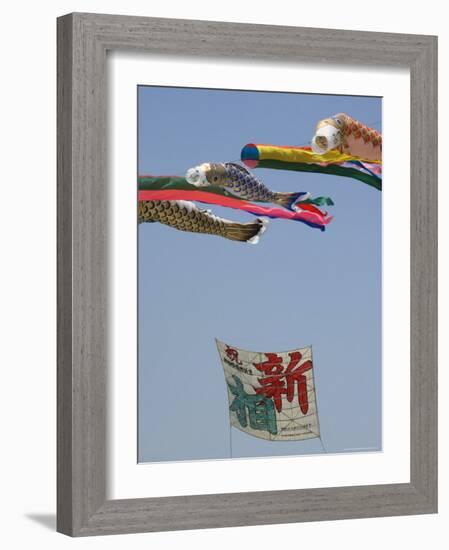 Koi Nobori, Otako Age Giant Kite Flying Festival, Sagamihara, Kanagawa Prefecture, Japan-Christian Kober-Framed Photographic Print