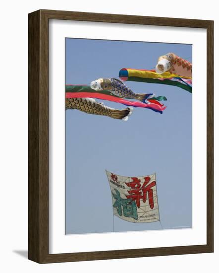 Koi Nobori, Otako Age Giant Kite Flying Festival, Sagamihara, Kanagawa Prefecture, Japan-Christian Kober-Framed Photographic Print