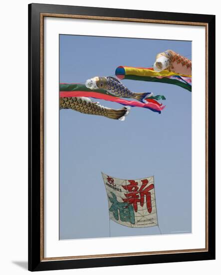 Koi Nobori, Otako Age Giant Kite Flying Festival, Sagamihara, Kanagawa Prefecture, Japan-Christian Kober-Framed Photographic Print