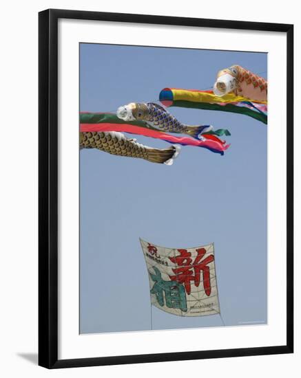 Koi Nobori, Otako Age Giant Kite Flying Festival, Sagamihara, Kanagawa Prefecture, Japan-Christian Kober-Framed Photographic Print