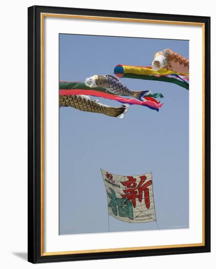 Koi Nobori, Otako Age Giant Kite Flying Festival, Sagamihara, Kanagawa Prefecture, Japan-Christian Kober-Framed Photographic Print