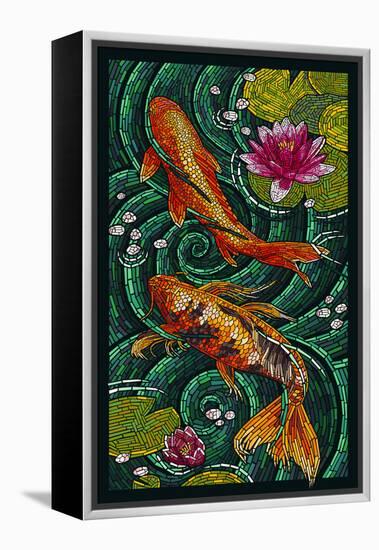 Koi - Paper Mosaic-Lantern Press-Framed Stretched Canvas