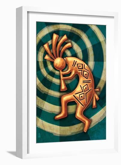 Kokopelli-Lantern Press-Framed Art Print