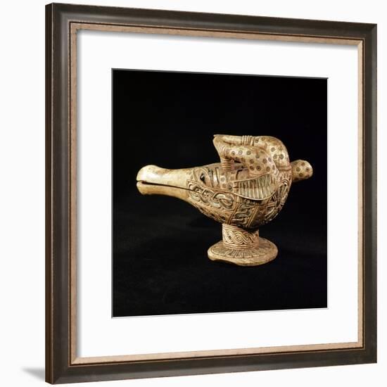 Kola nut box in the form of a cow's head, Benin, Nigeria-Werner Forman-Framed Giclee Print