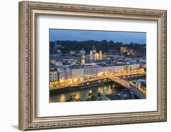 Kollegienkirche (Collegiate Church) at Dusk, Salzburg, Austria-Peter Adams-Framed Photographic Print