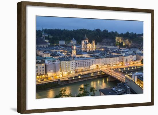 Kollegienkirche (Collegiate Church) at Dusk, Salzburg, Austria-Peter Adams-Framed Photographic Print