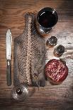 A Still Life Featuring a Fish Skeleton, Pomegranate and Red Wine-Komar-Framed Premier Image Canvas