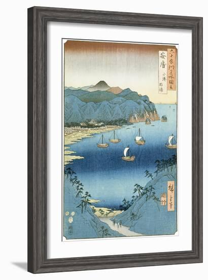 Kominato Bay, Awa Province-Ando Hiroshige-Framed Giclee Print