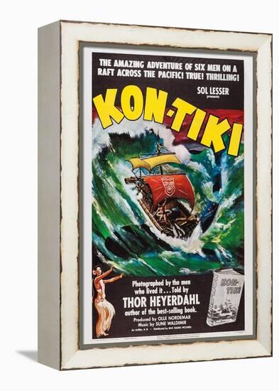 Kon-Tiki, Norwegian Poster, 1950-null-Framed Stretched Canvas