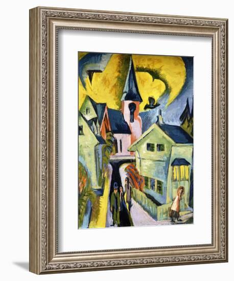 Konigstein with Red Church; Konigstein Mit Roter Kirche, 1916-Ernst Ludwig Kirchner-Framed Giclee Print