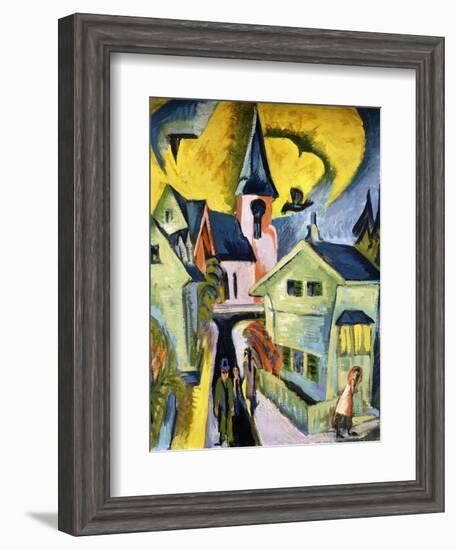 Konigstein with Red Church; Konigstein Mit Roter Kirche, 1916-Ernst Ludwig Kirchner-Framed Giclee Print