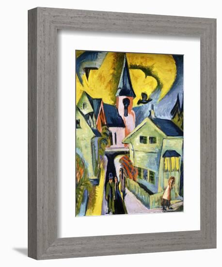 Konigstein with Red Church; Konigstein Mit Roter Kirche, 1916-Ernst Ludwig Kirchner-Framed Giclee Print