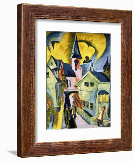 Konigstein with Red Church; Konigstein Mit Roter Kirche, 1916-Ernst Ludwig Kirchner-Framed Giclee Print