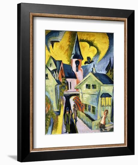 Konigstein with Red Church; Konigstein Mit Roter Kirche, 1916-Ernst Ludwig Kirchner-Framed Giclee Print