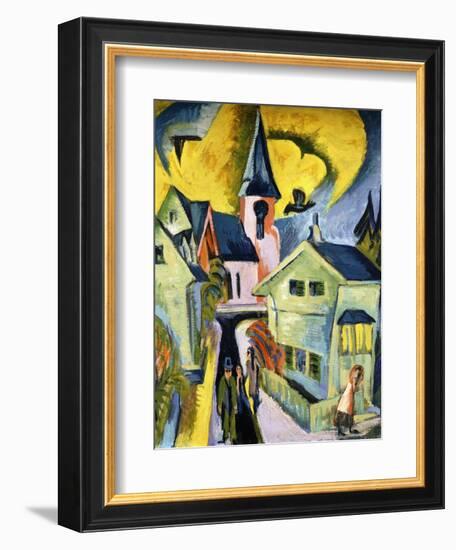 Konigstein with Red Church; Konigstein Mit Roter Kirche, 1916-Ernst Ludwig Kirchner-Framed Giclee Print