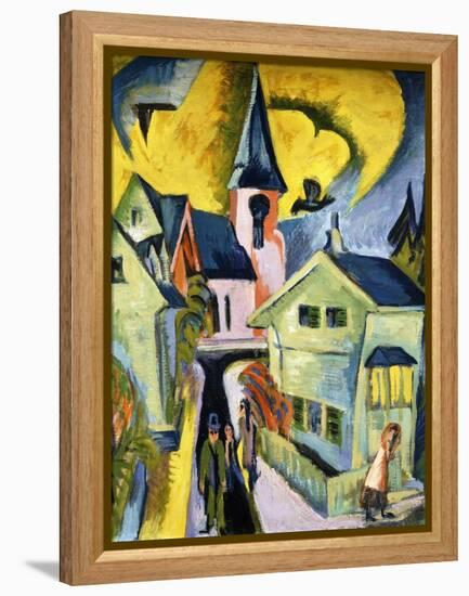 Konigstein with Red Church; Konigstein Mit Roter Kirche, 1916-Ernst Ludwig Kirchner-Framed Premier Image Canvas