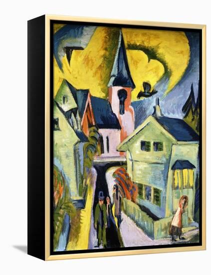 Konigstein with Red Church; Konigstein Mit Roter Kirche, 1916-Ernst Ludwig Kirchner-Framed Premier Image Canvas